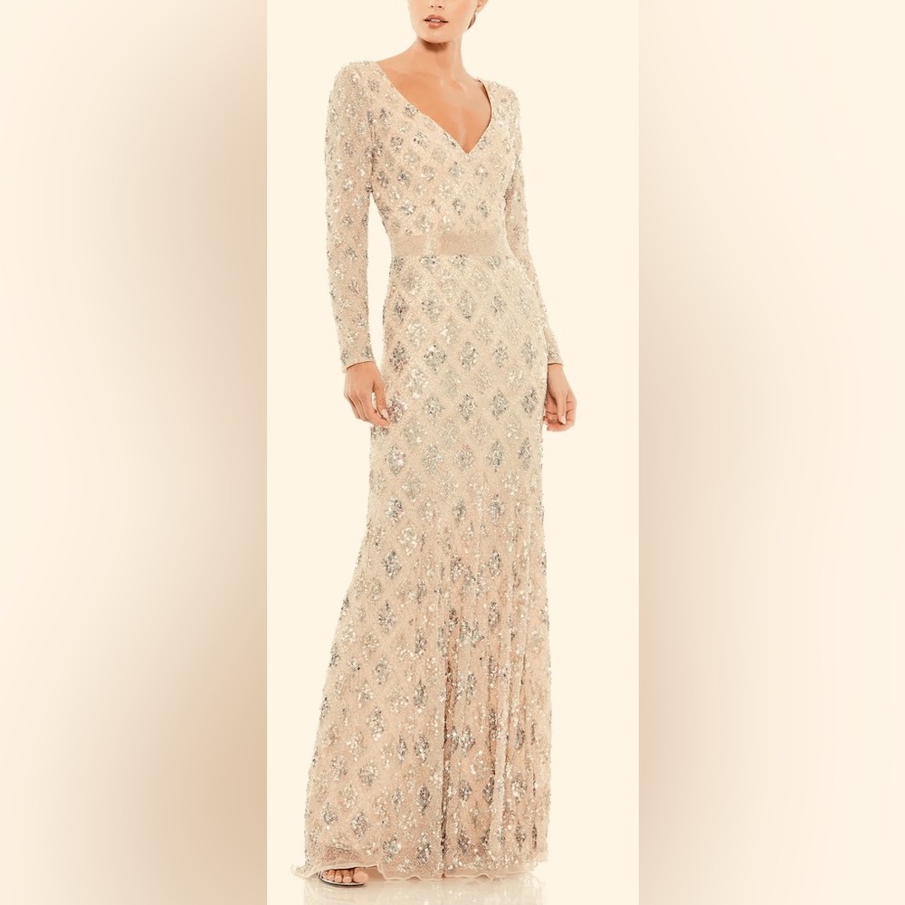 👗 NWT! Mac Duggal Sequin & Beaded Dress